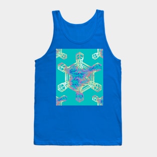 Snowflake on Teal Tank Top